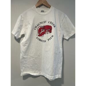 Vintage Single Stitch T-Shirt Chauncey Creek Lobster Pier, Maine Medium JL